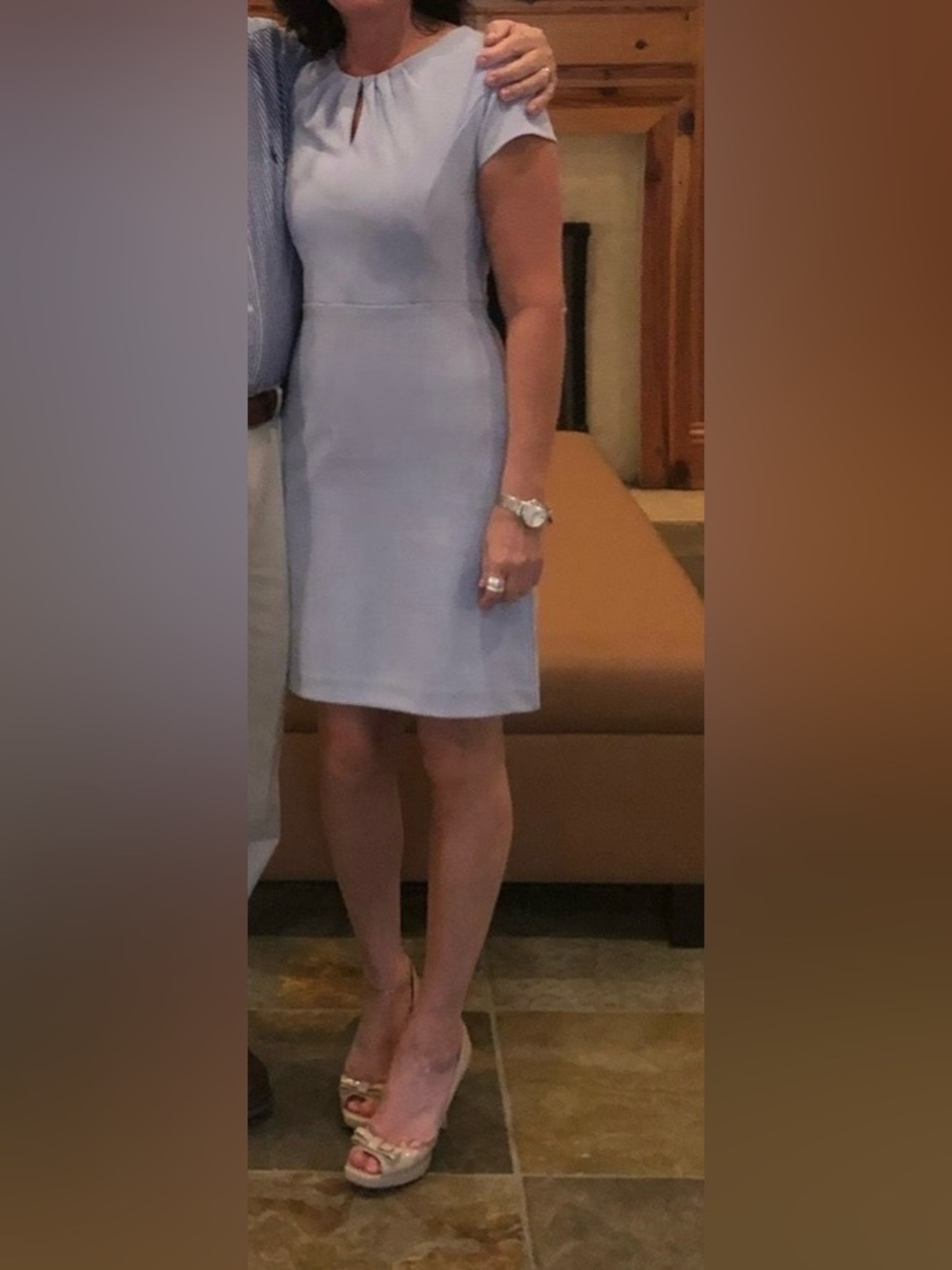 Banana Republic Light Blue Midi Sheath Dress